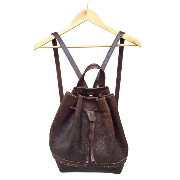 PIKOLINOS Brown Leather Backpack - Picture 1 of 16